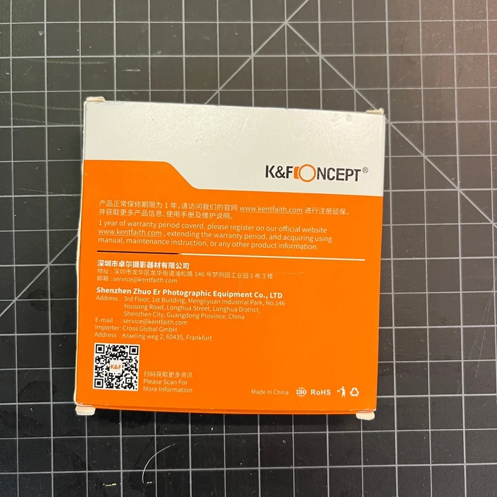 NIB K & F concept variable fader 58mm ND (neutral density) filter